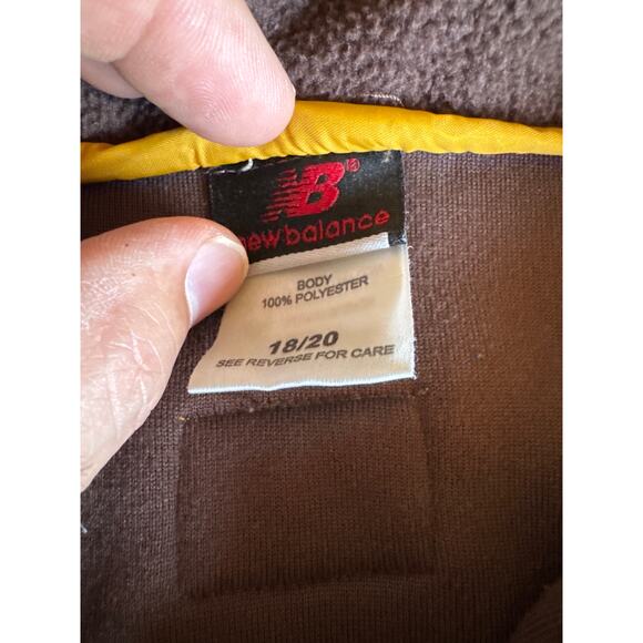 New Balance Winter Sport 18/20 Youth XL Adult M Gray Brown Yellow Fleece Jacket - Picture 2 of 8
